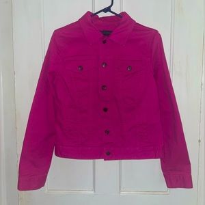 Women’s denim jean jacket in pink